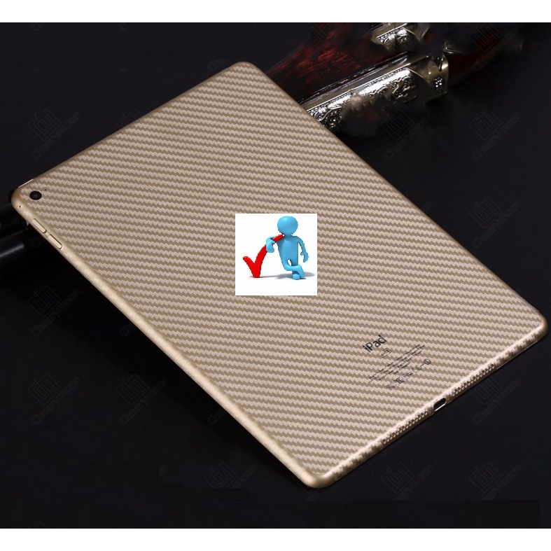 Dán lưng vân cho iPad Mini 1/2/3/4/5/6, iPad Air, iPad 9.7/10.2/10.5/10.9 inch, iPad Pro 11/12.9 inch vân carbon 3D