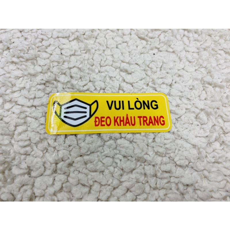 sticker vui lòng đeo khẩu trang2,5x8cm