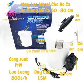 Máy lọc ngoài bể cá 14W Sunsun HW-604B - Lọc thùng cho hồ cá cảnh HW604B