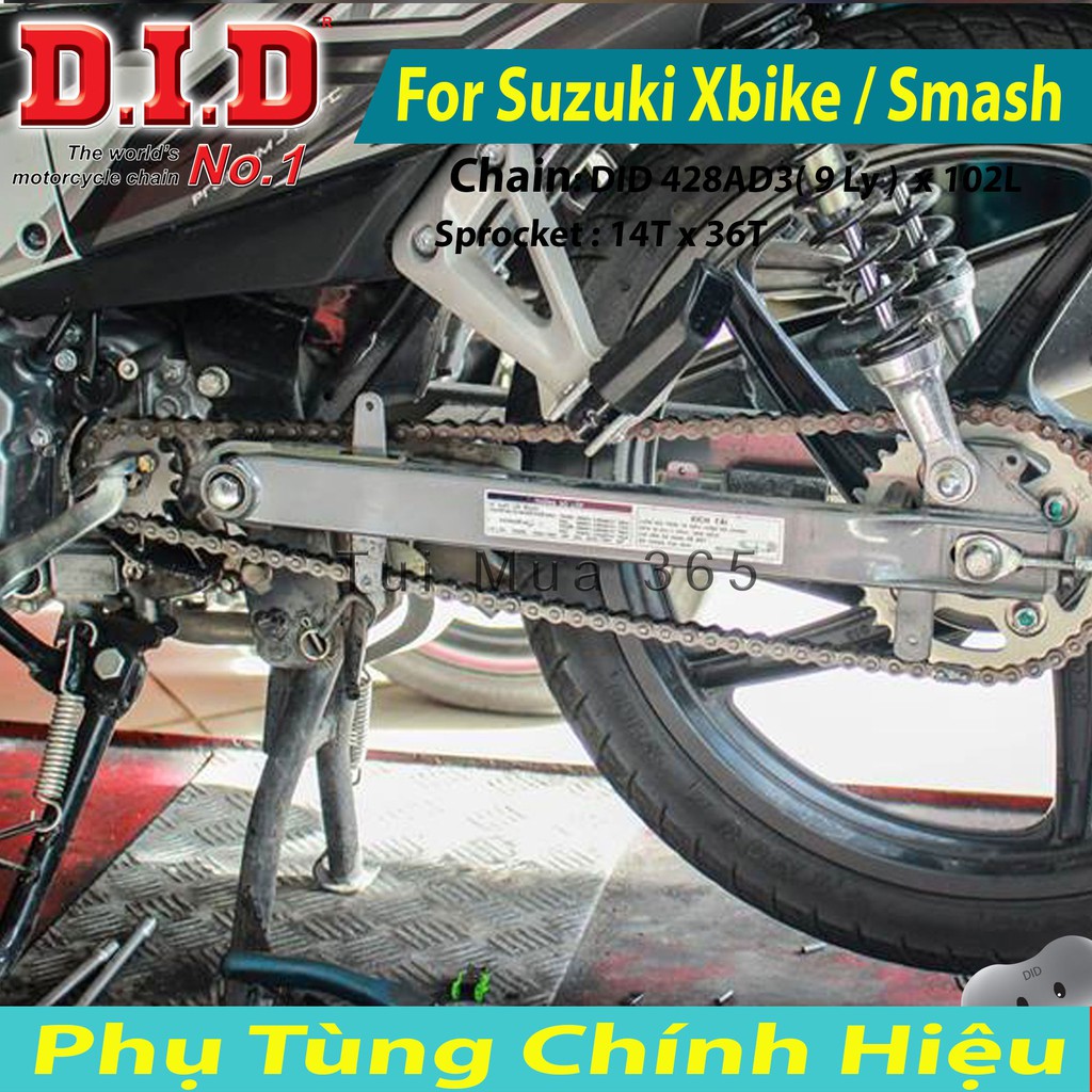 Bộ Nhông Sên Dĩa DID SUZUKI Xbike, Smash Xăng Cơ Sên DID 9ly Thái Lan