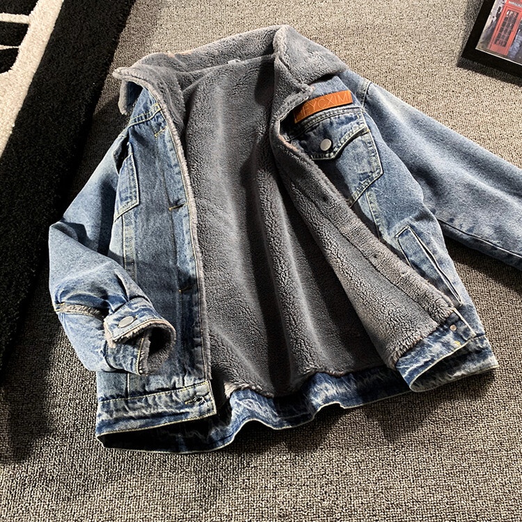 Áo Khoác Denim Phối Nhung Dày Dặn Thời Trang Mùa Đông Cho Bé Trai 5-6 Tuổi 6-7 Tuổi 7-8 Tuổi 8-9 Tuổi 9-10 Tuổi Giày Thời Trang Cho Bé 10-11 - 12 Tuổi 12-13 - 13-14 Tuổi