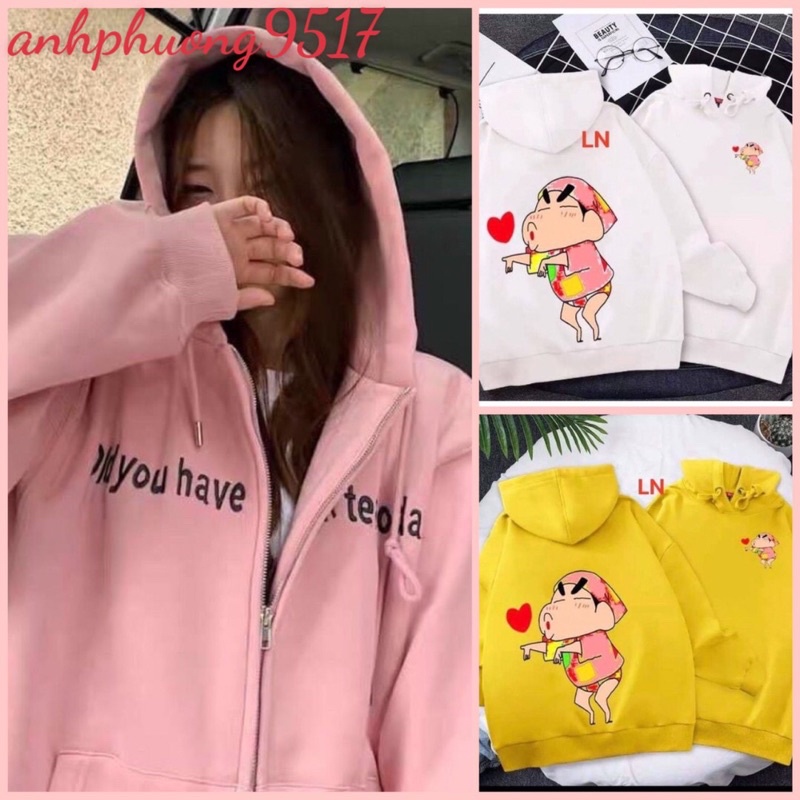 Áo Khoác Hoodie Nỉ Mũ Khoá KUTE,Shin  Jacket form rộng có mũ hai lớpCó khoá kéo