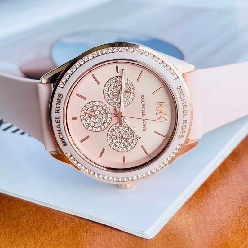 Đồng hồ nữ MK auth - Pyper Logo and Rose Gold-Tone Watch 40mm