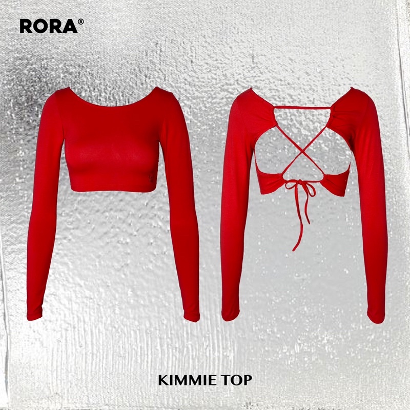 Áo KIMMIE TOP Croptop dài tay đan dây lưng