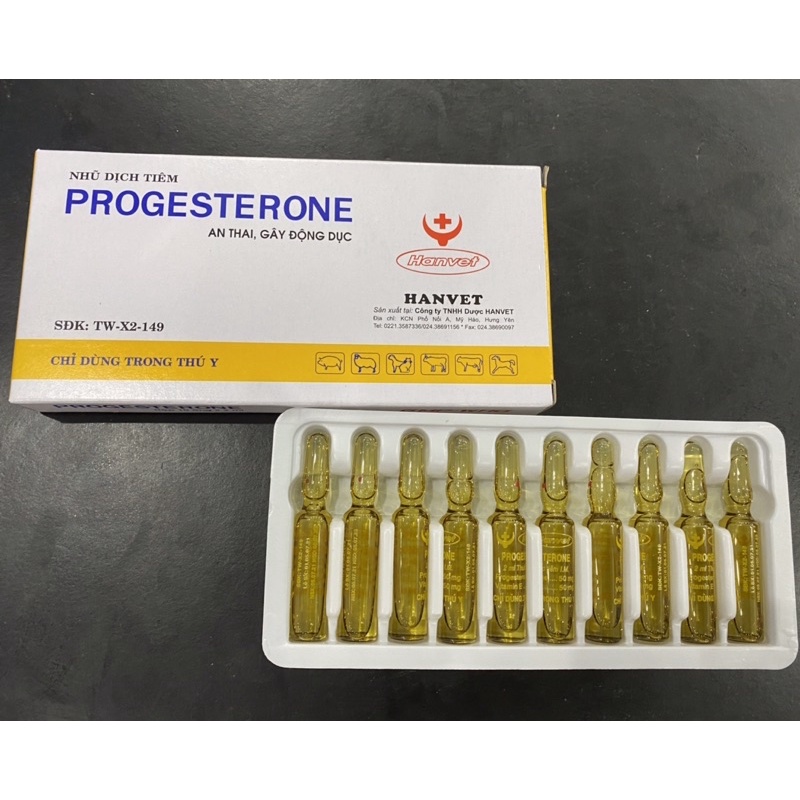1 ống PROGESTERON dùng cho trâu bò lợn gà chó mèo