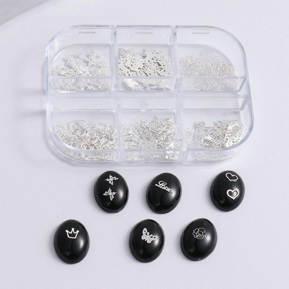 Hộp 6 Ngăn Đựng Phụ Kiện Trang Trí Móng Nghệ Thuật 3D Dễ Thương Cho Nữ