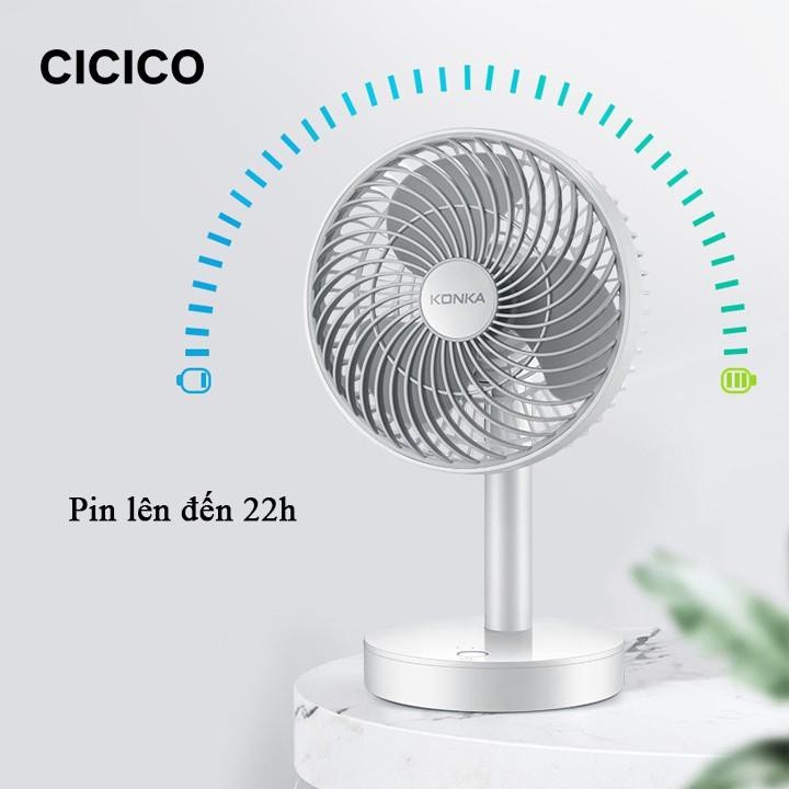Quạt Bàn Mini Sạc pin tích điện cổng usb KonKa KF-06U01A | BigBuy360 - bigbuy360.vn