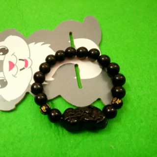 Chuỗi đeo tay hạt đá đen 10li. Mix tỳ hưu