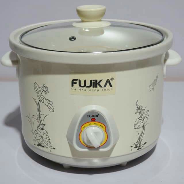 Nồi Kho Cá, nồi nấu chậm Fujika FJ-KC15/25 dung tích 1.5L/2.5L dùng điện, bảo hành 12 tháng, màu ngẫu nhiên