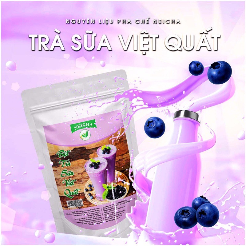 Bột trà sữa pha sẵn vị việt quất Neicha gói 1kg, trà sữa việt quất pha sẵn vị mới thơm ngon đậm vị (Gói 1kg/30 ly)