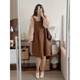 Set yếm nhung áo cổ bèo
