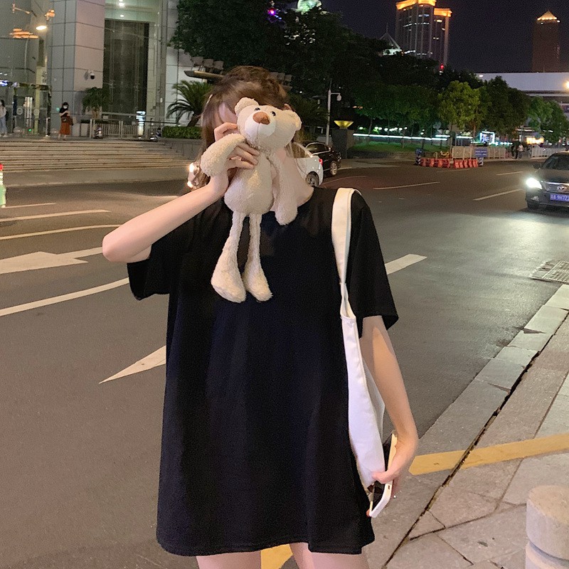 Siêu hot Áo phông thời trang kèm gấu bông đính sau lưng - vải cotton 100%