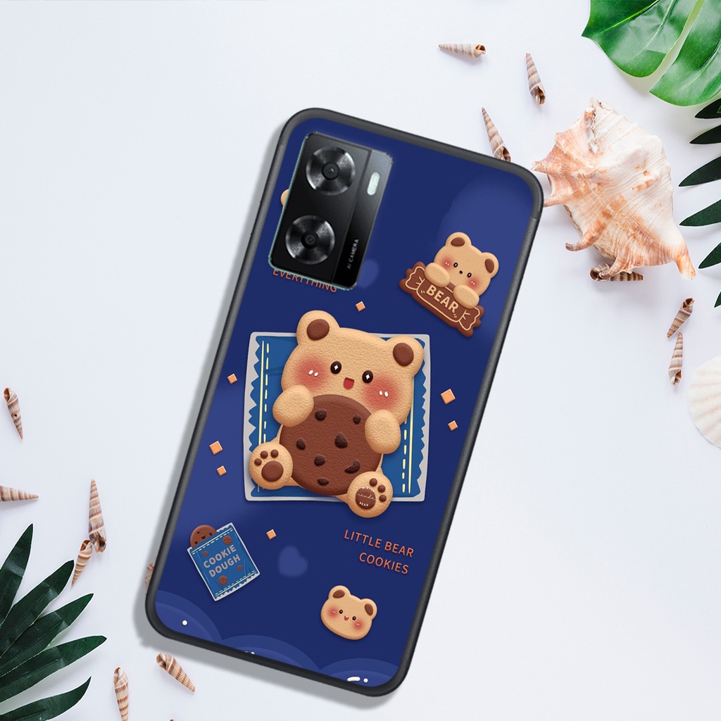 ỐP LƯNG OPPO A57 4G (2022), IN HÌNH GẤU NÂU CHOCOLATE ĐÁNG YÊU.