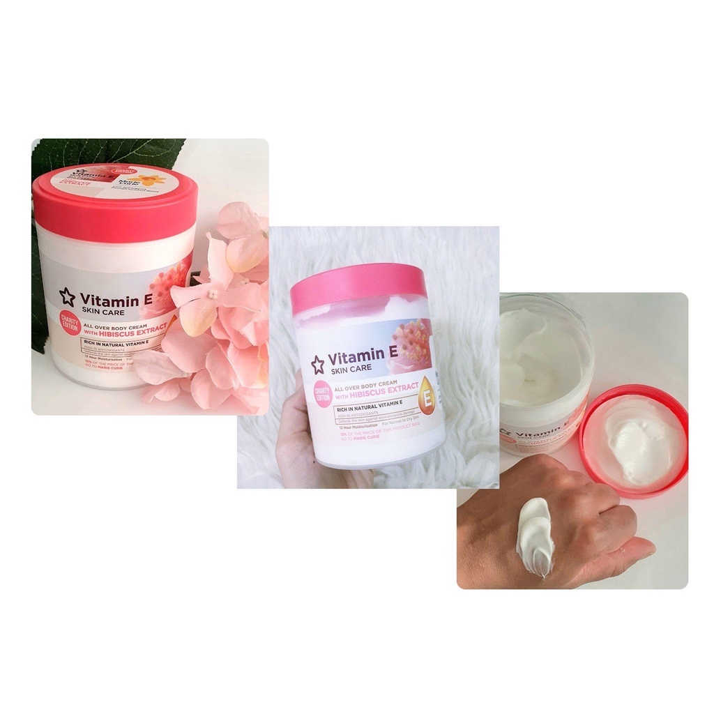 SUPERDRUG Kem Dưỡng Thể Vitamin All Over Body Cream With Hibiscus Extract 465ml