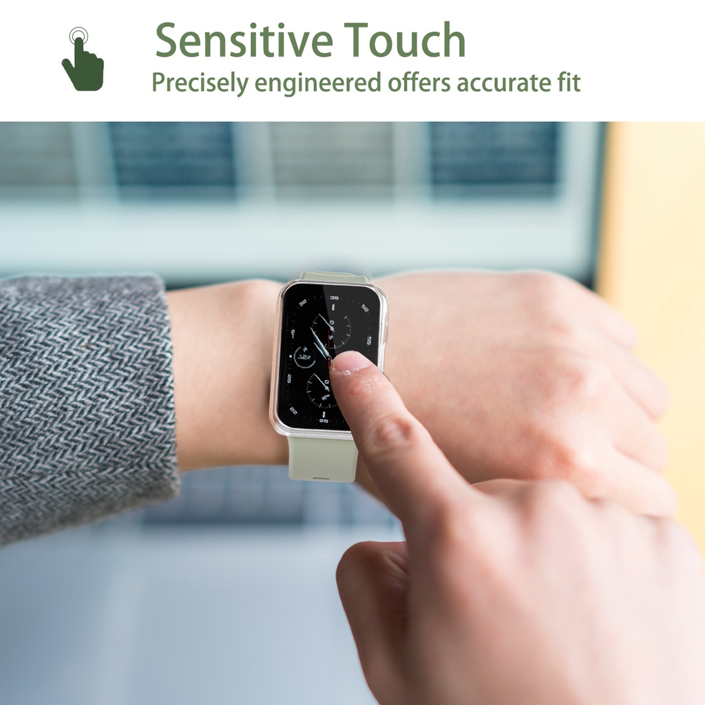 2in1 PET Film + PC Hard Case For Huawei Watch Fit Tempered glass integrated protective Cover