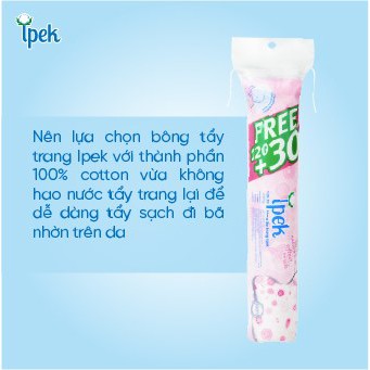 Bông Tẩy Trang IPEK Thổ Nhĩ Kỳ Mềm Mịn 100% Cotton