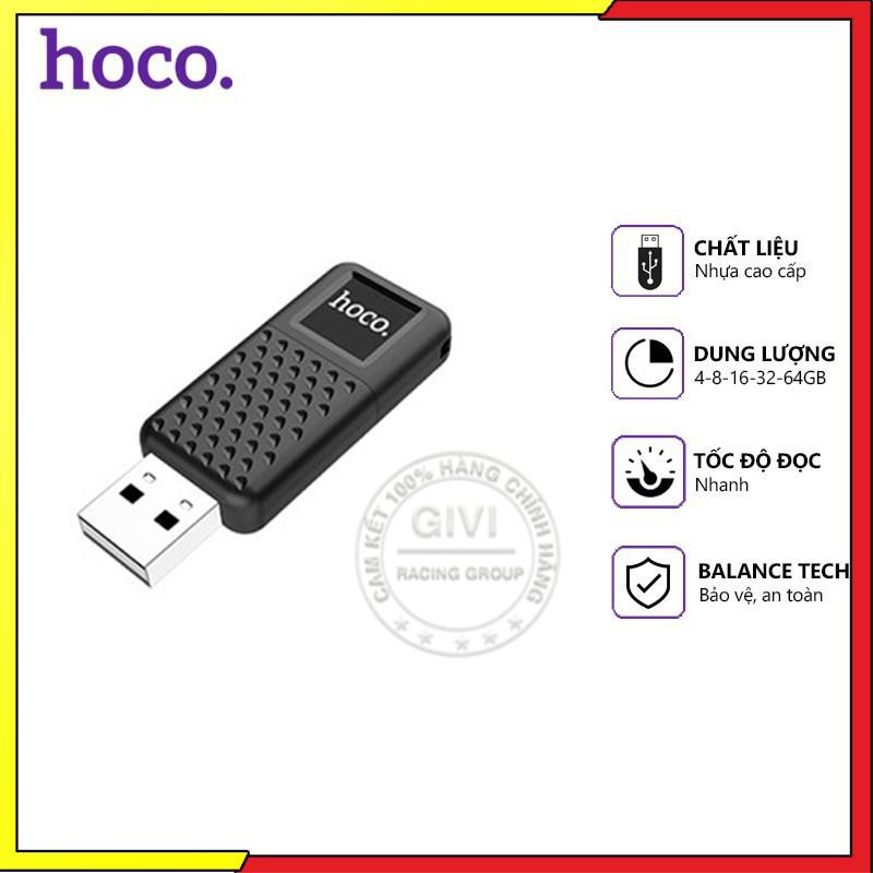 USB Hoco UD6 4/8/16/32/64GB, tốc độ cao, lưu trữ tốt, tương thích nhiều thiết bị