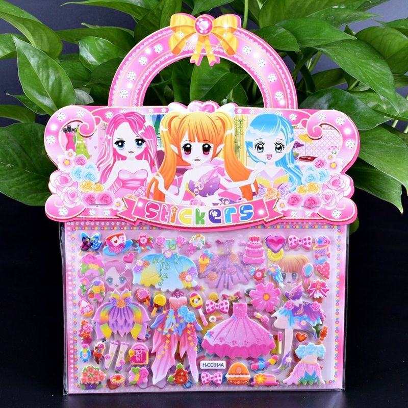 Sticker 3D Dán Công Chúa - Phối Đồ Kèm Phụ Kiện Siêu Yêu Cho Các Bé Gái Có Mặt Sau Tô Màu