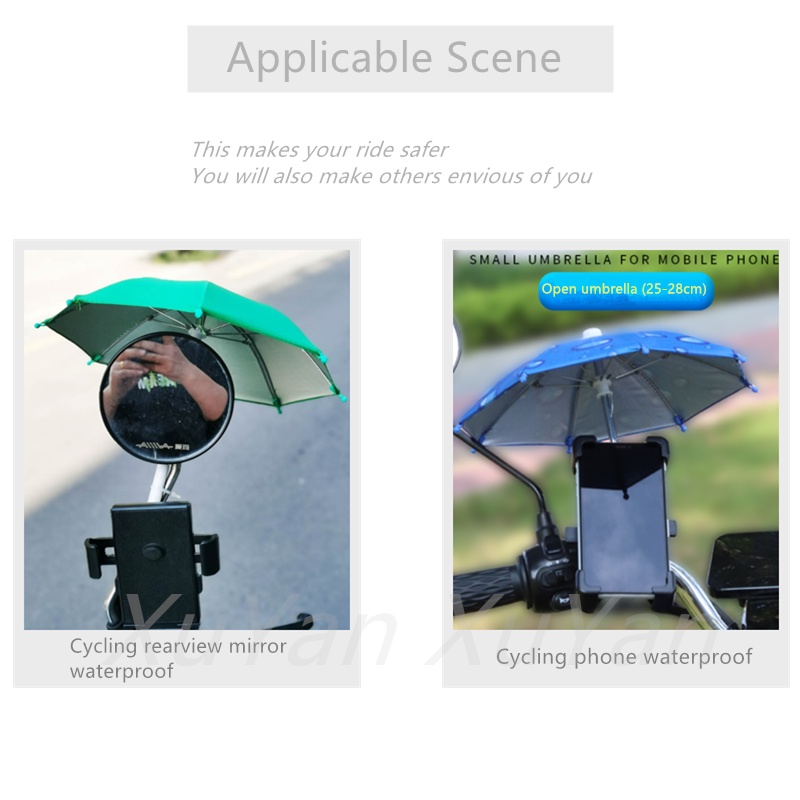 Dày Mini Umbrella Xe máy Giá đỡ điện thoại di động Ô không thấm nước