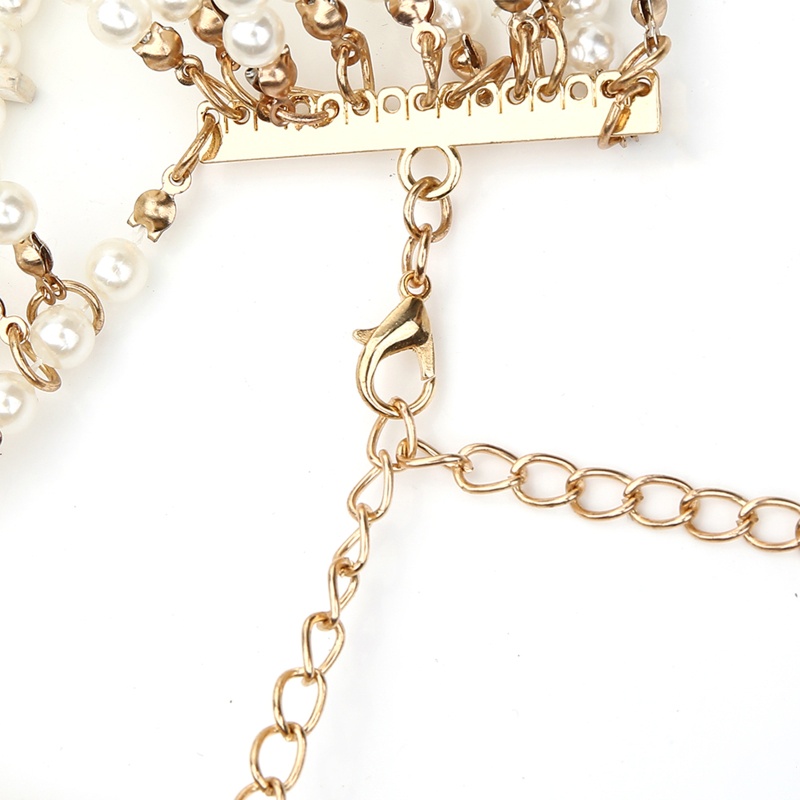 Áo Ngực Dây Xích Đeo Vai Đính Ngọc Trai Nhân Tạo Nhiều Lớp Cho Nữ YOIOI