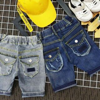 Quần sọt jeans co dãn wax rách