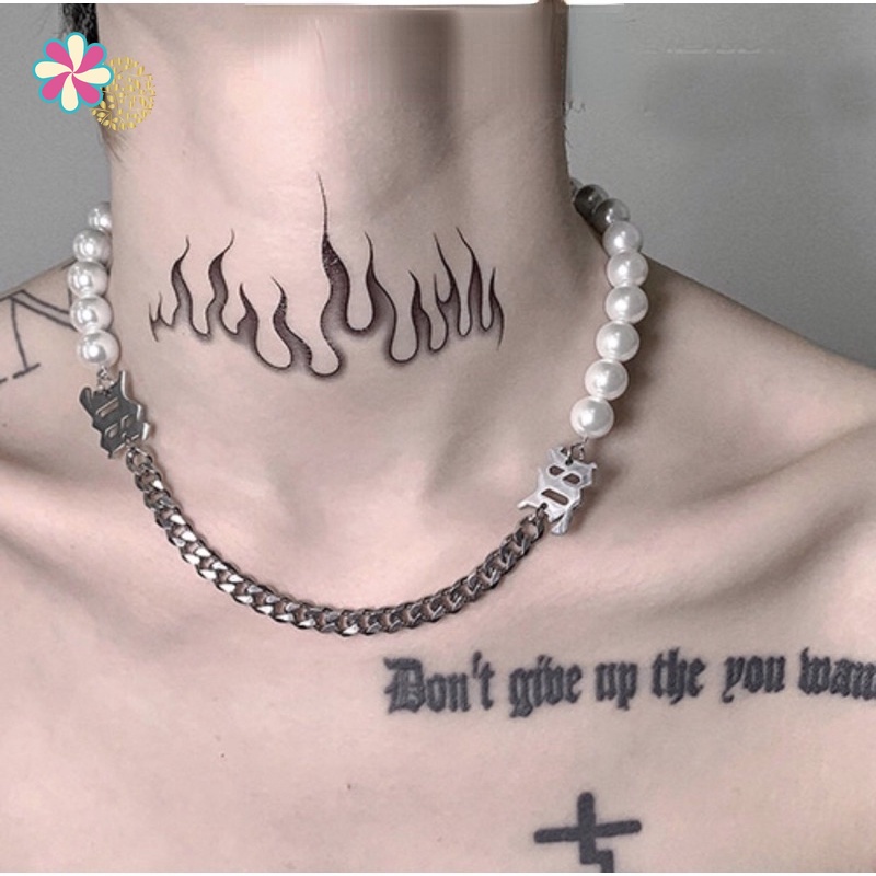 Vòng cổ Mặt Ngọc Trai Nhân Tạo Phong Cách Hip Hop Cho Nam Và Nữ YKD YUE