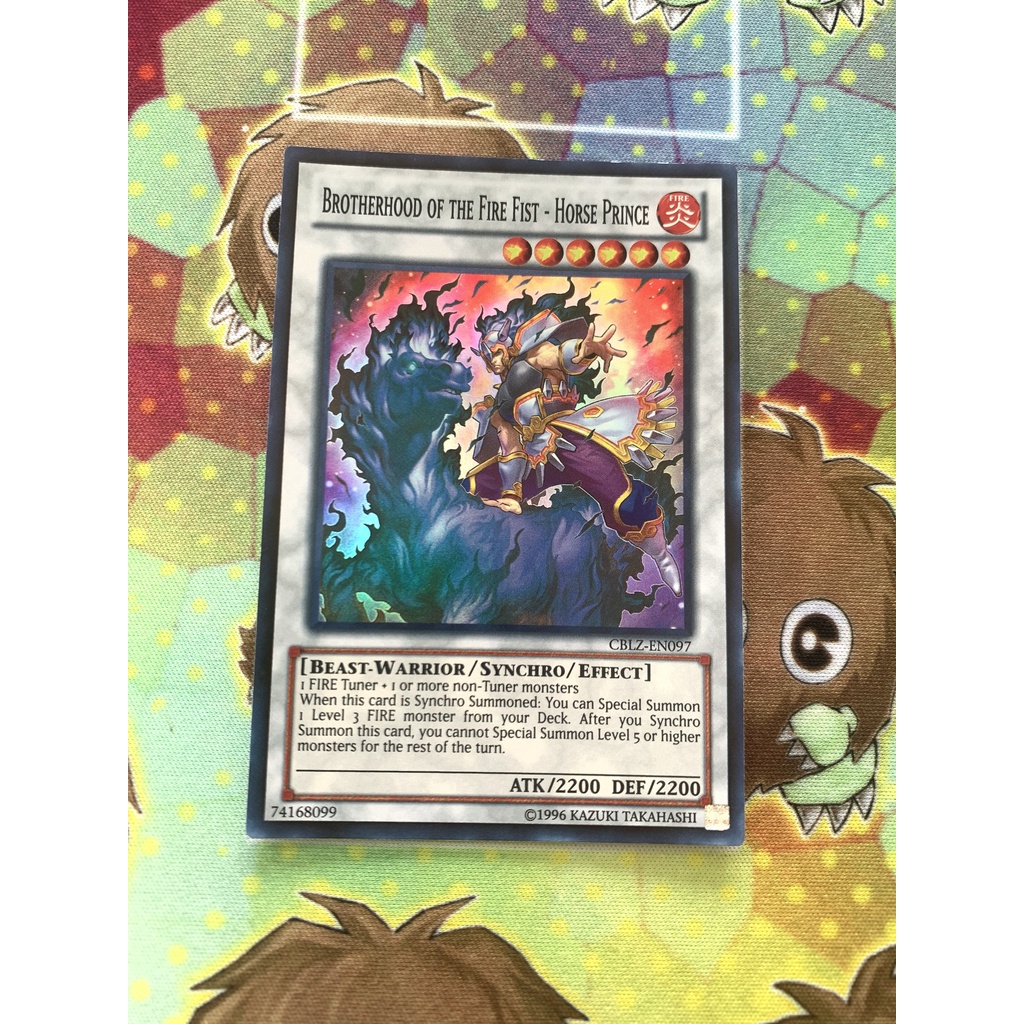 Thẻ Bài Mint90 Yugioh Monster Brotherhood of the Fire Fist - Horse Prince - CBLZ-EN097 - Super Rare