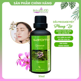 Dầu massage mặt  Saroma cho da khô. Tinh dầu mát xa mặt phong lữ dưỡng ẩm da 50ml Tinh Dầu 100 Shop