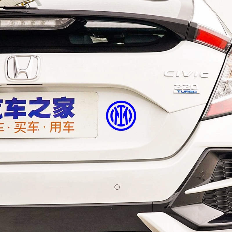 Sticker Phản Quang Dán Trang Trí Nắp Bình Xăng Xe Hơi / Laptop / Xe Máy Hình Quả Bóng Đá Inter Milan