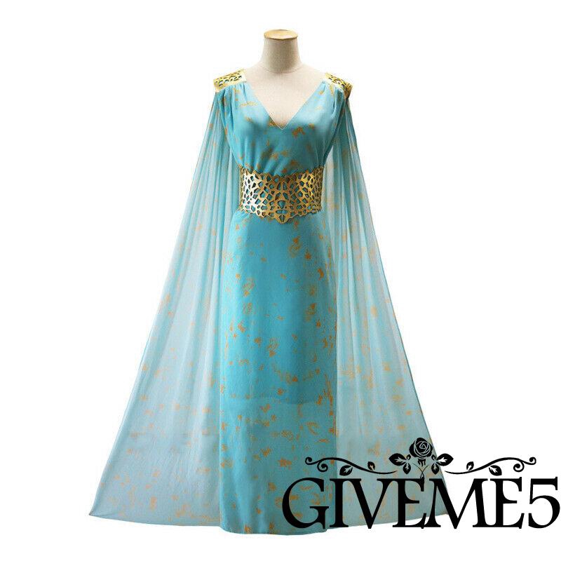♛♚♛Halloween Mother of Dragons Game of Thrones Daenerys Targaryen Women Maxi Dress Costume