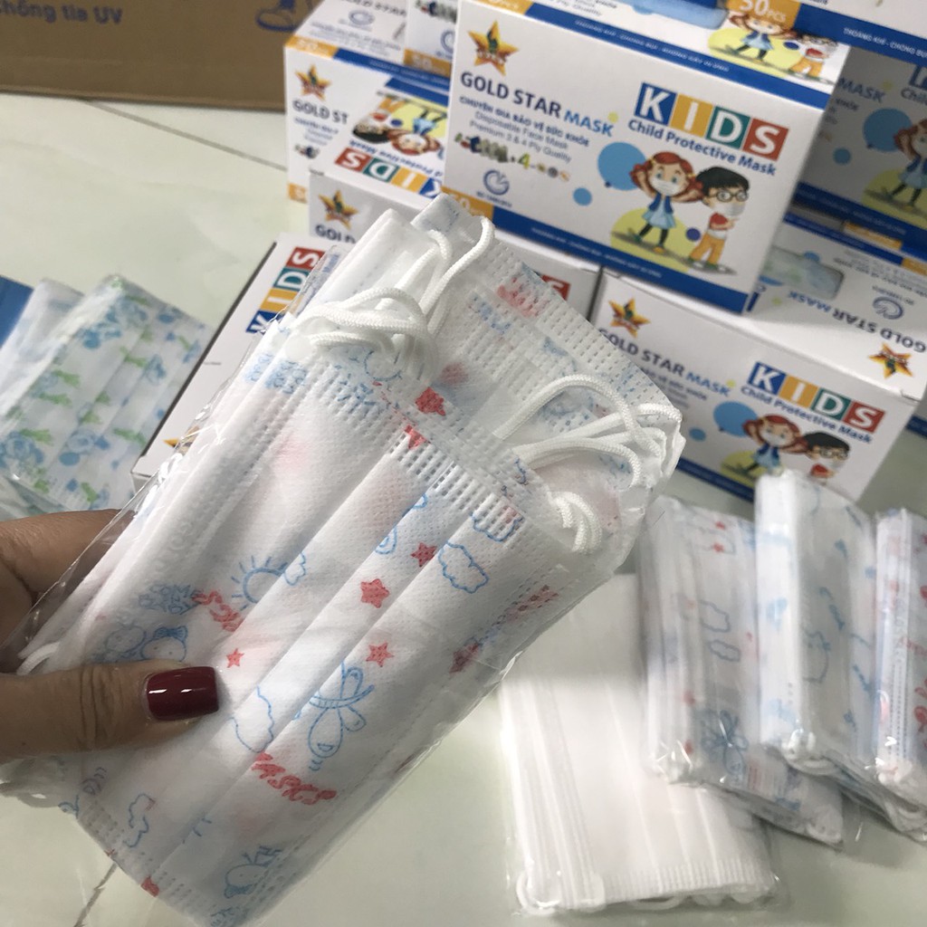 Khẩu trang Gold Star MASK KIDS an toàn dành cho trẻ em, sử dụng 1 lần giúp bảo vệ sức khỏe
