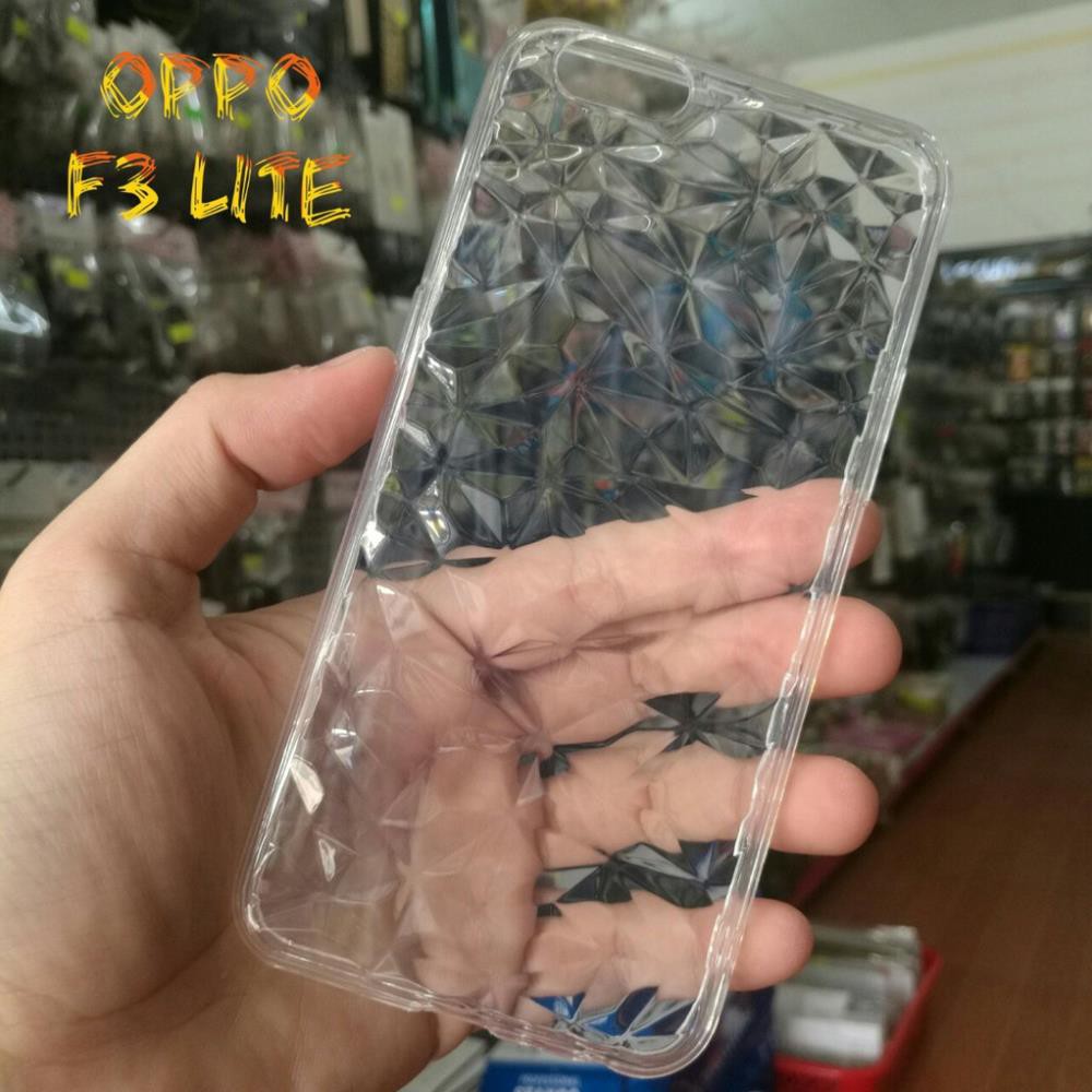 Ốp Lưng Oppo F3 Lite Dẻo Trong Suốt Vân Kim Cương 3D