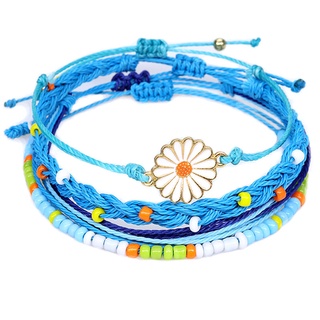 Set 4 Vòng Tay Bện Dây Sáp Phong Cách Dân Tộc
