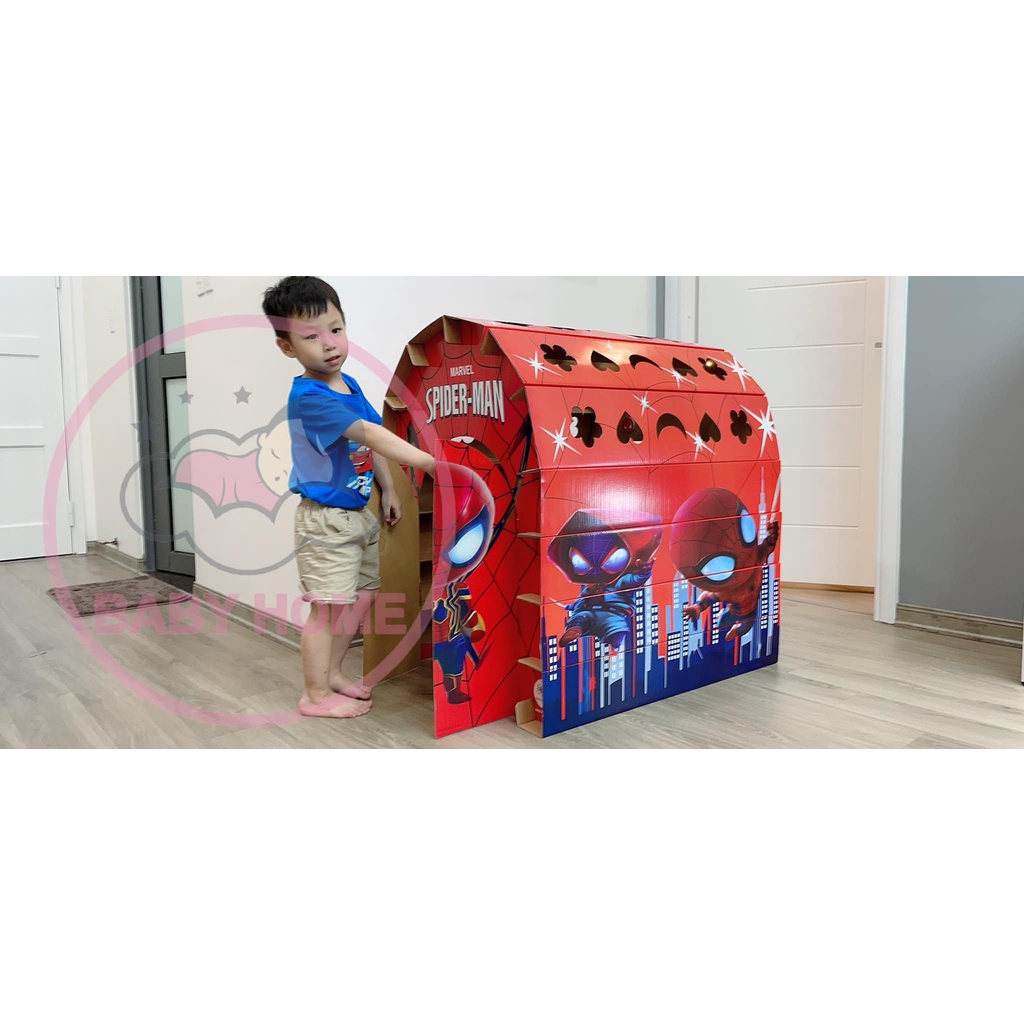 Nhà Bìa Giấy Carton Lắp Ghép An Toàn Hình Người Nhện Chính hãng Made in Vietnam
