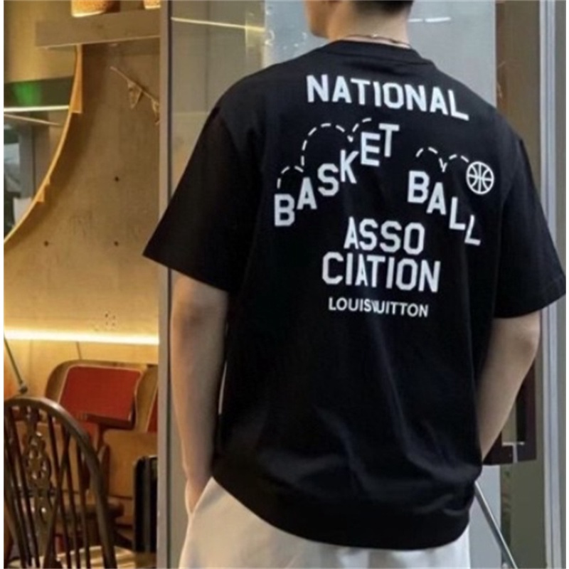 Áo Thun Bóng Rổ Tay Ngắn In Họa Tiết 1V Thời Trang Dành Cho Nam Và Nữ