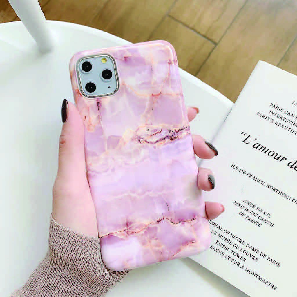 Ốp Lưng Iphone ⚡ Ốp Lưng Điện Thoại Iphone Marble Hồng ⚡ Full Size Từ Iphone 6 - 11 Promax - Tuấn Case 75