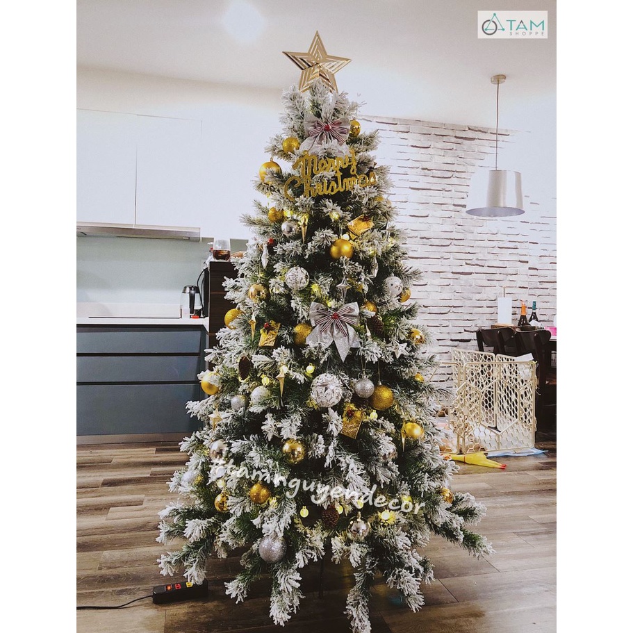 [LÁ DÀY ĐẸP - LOẠI 1] Cây thông Noel Phủ tuyết cao 180-240-300cm X-TREE-17