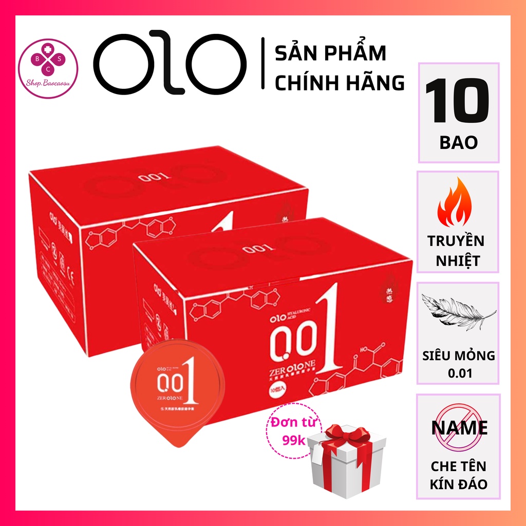 Bao cao su siêu mỏng OLO 0.01 kéo dài thời gian combo 2 hộp