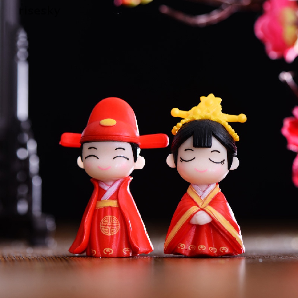 Mô Hình Cặp Đôi Búp Bê Tình Nhân Mini DIY Trang Trí Vườn Thu Nhỏ ♨Trên đó