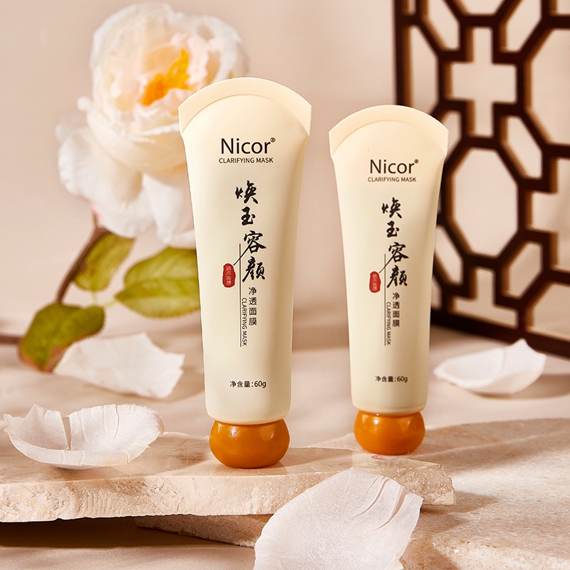 Mặt nạ lột mụn thảo dược trắng da NICOR 60g sạch mụn cám, mụn đầu đen và se nhỏ lỗ chân lông A261