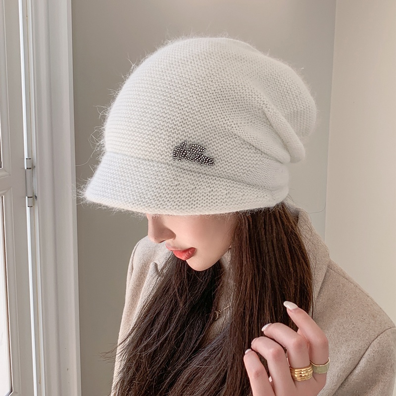 Mũ beret len dệt kim bảo vệ tai phong cách thời trang thu đông nhật hàn dành cho nữ