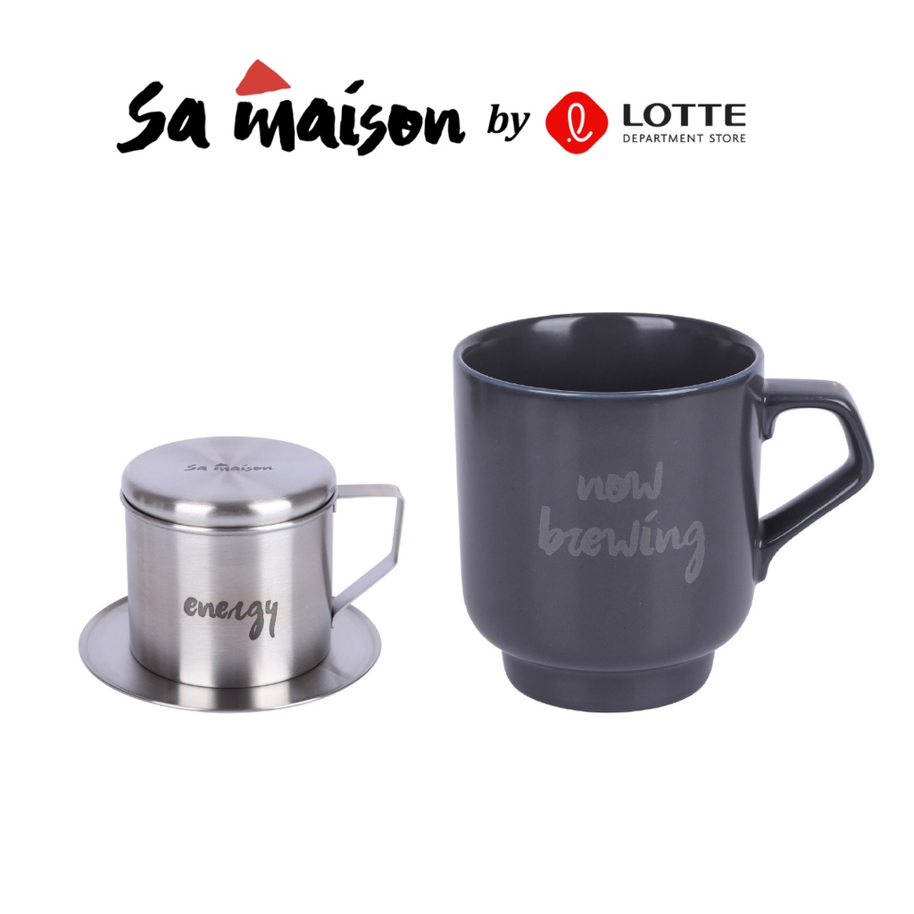 Combo Phin cà phê và cốc sứ Modern cao cấp Sa Maison
