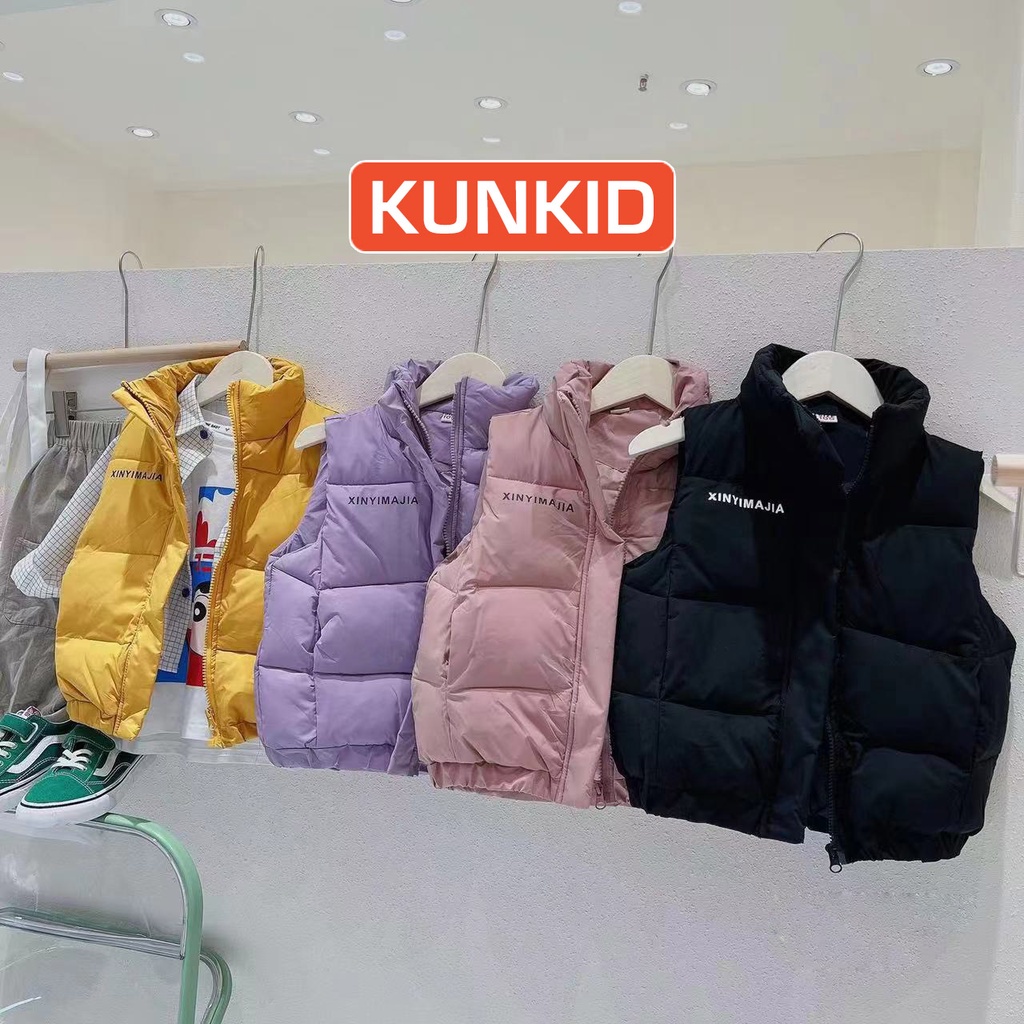 Áo phao gile trẻ em Áo khoác gile cho bé trai bé gái Kunkid
