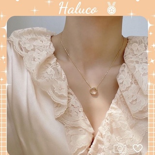 Dây chuyền vòng cổ nữ mặt tròn xinh xắn phong cách Hàn Quốc Haluco accessories VC013
