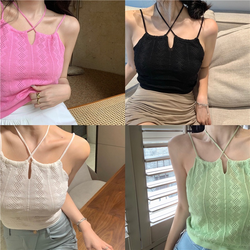 Áo Croptop Hai Dây Thời Trang Mùa Hè Quyến Rũ Cho Nữ