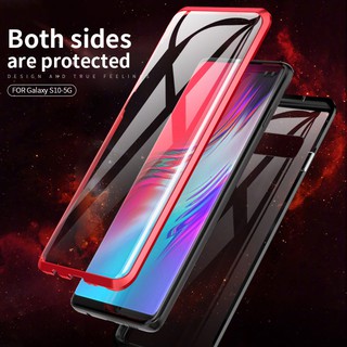 Ốp Lưng Kính Cường Lực Viền Nhôm Cho Samsung S10 Plus S9 S8 S10 + S9 +