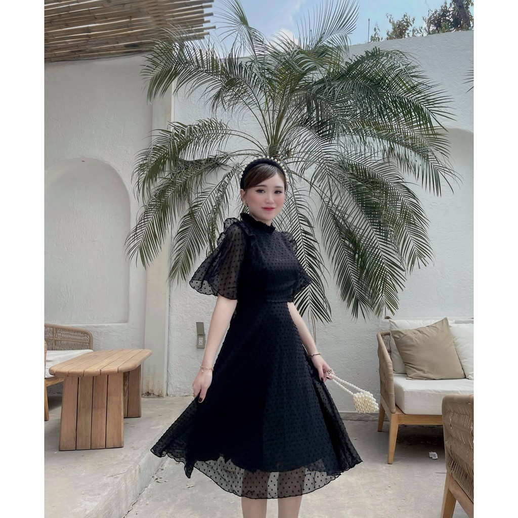 ĐẦM BI CỘT NƠ LƯNG TRẮNG - ĐEN - ĐỎ | BigBuy360 - bigbuy360.vn