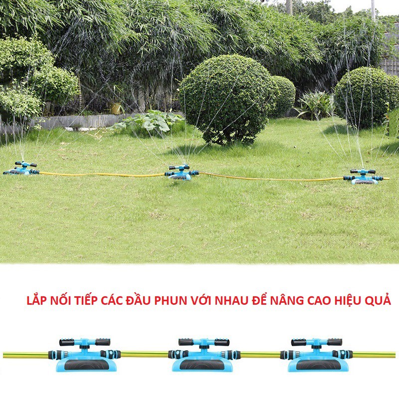 Vòi phun tưới cây xoay tròn 360 độ (cỡ lớn). Tặng kèm 1 khớp nối cấp nước cho béc phun