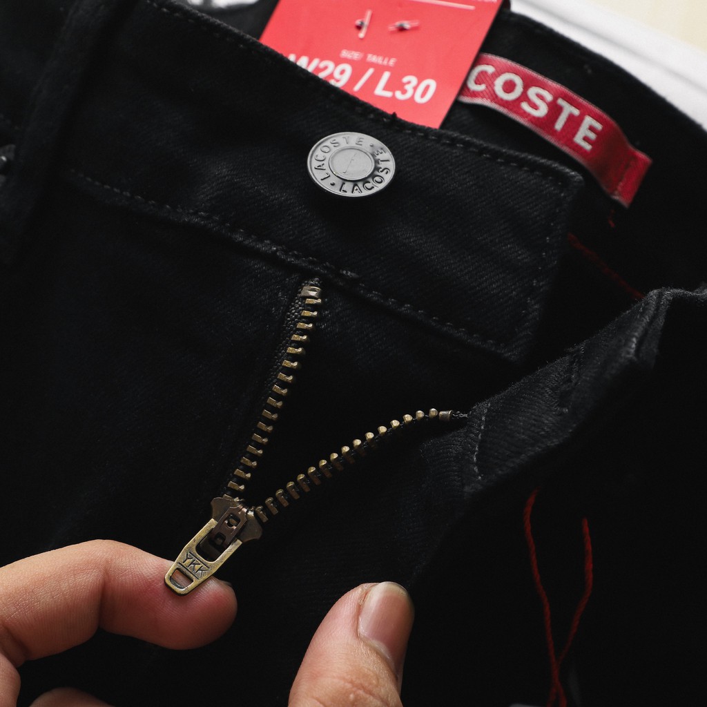 Quần jeans nam LC slim fit đen trơn 20918 Foxxmen