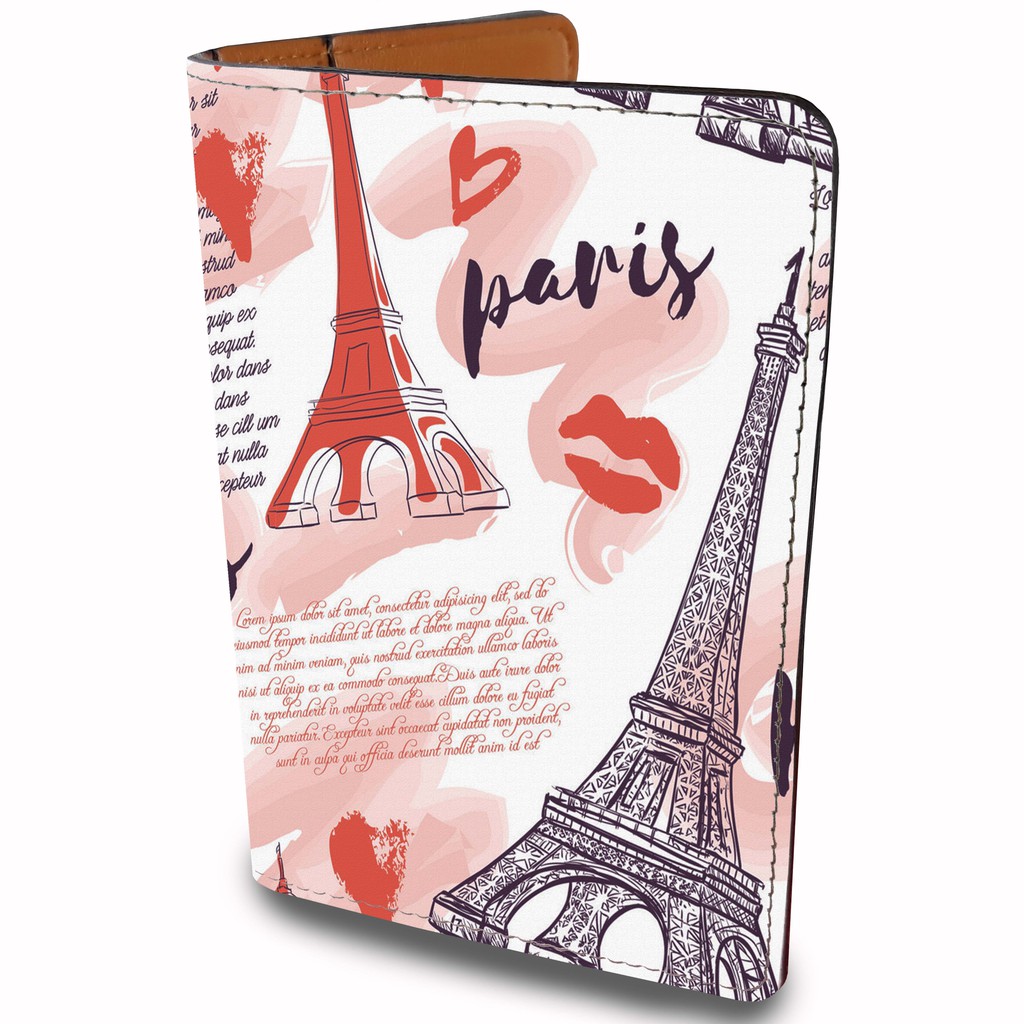 Ví Đựng Hộ Chiếu THÁP EIFFEL Siêu Đẹp - Bao Da Passport Du Lịch Độc Đáo - Passport Cover Holder EIFFEL TOWER - LT029